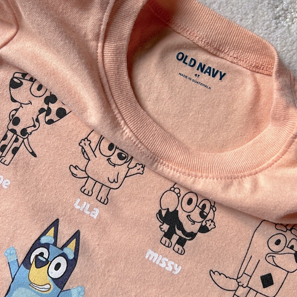 4T Light Orange Bluey T-shirt, Gently Used - Picture 2 of 3